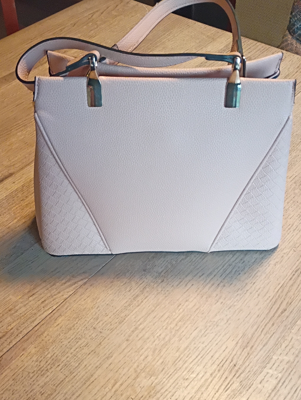 Structured Top-Handle Tote in Pale Pink